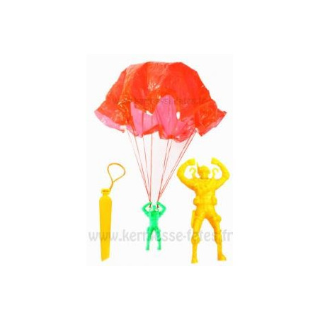 PARACHUTISTE FLUO 9 CM + LANCEUR