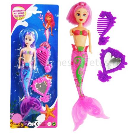 POUPEE SIRENE 22cm LUMINEUSE + ACCESSOIRES