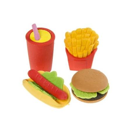 SACHET DE 4 GOMMES "FAST FOOD"