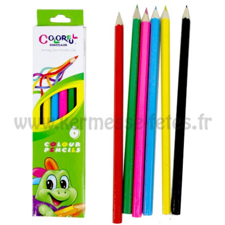 BOITE DE 6 CRAYONS DE COULEURS 19 cm