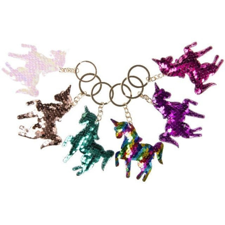 PORTE CLEF LICORNE SEQUIN