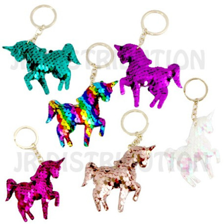 PORTE CLEF LICORNE SEQUIN