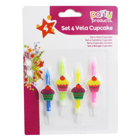 SET DE 4 BOUGIES CUPCAKE