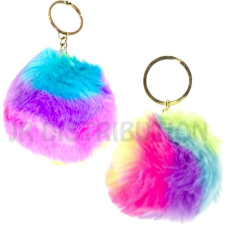 PORTE-CLÉS BOULE DE PELUCHE Ø 8 cm