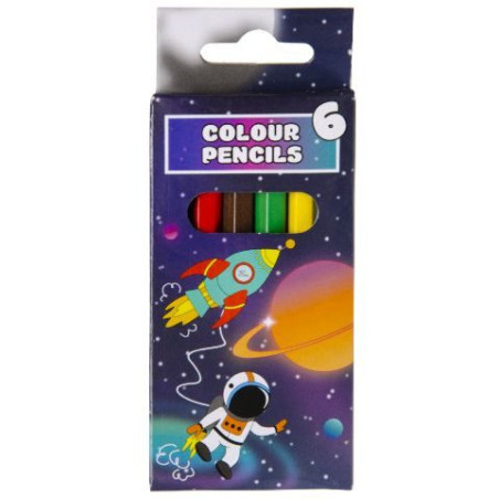 BOITE DE 6 CRAYONS DE COULEURS " SPACE "