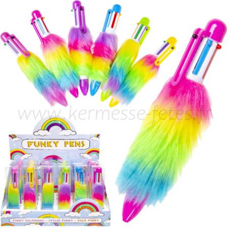 STYLO BILLE FLUFFY 6 COULEURS