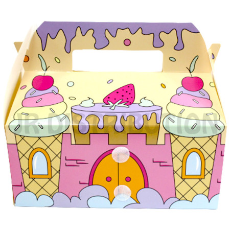 BOITE CARTON LUNCH BOX GM "CHATEAU CREME GLACÉE "