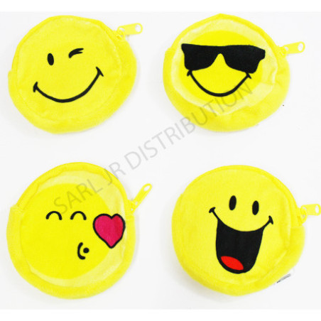 BOURSE PELUCHE " SMILEY "  Ø 9 cm