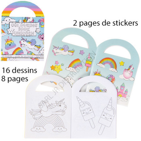 ALBUM A COLORIER " LICORNE " + STICKERS