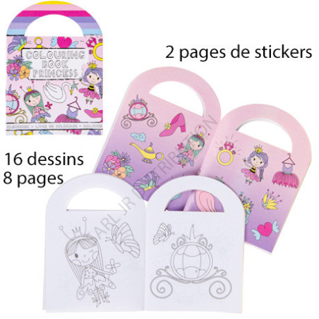 ALBUM A COLORIER " PRINCESSE " + STICKERS