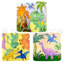 PUZZLE CARTON DINOSAURE 16 PIECES