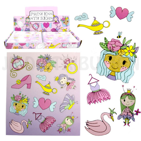 PLANCHE DE 12 STICKERS 10 x 11.5 cm " PRINCESSE  "