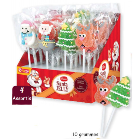 SUCETTE DE NOEL FIZZY " MINI SANTA JELLY " 10 gr