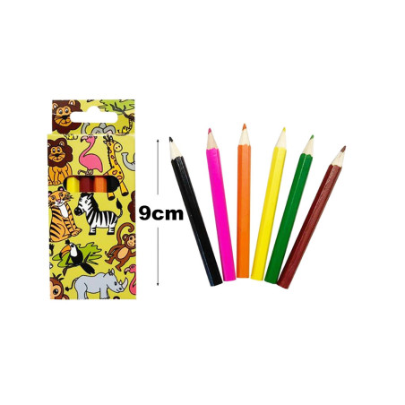 BOITE DE 6 CRAYONS DE COULEURS " ANIMAUX SAUVAGES "