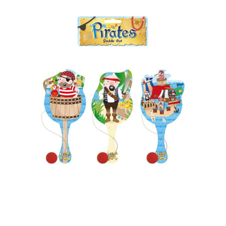 RAQUETTE TAPE BALLE " PIRATE " en bois