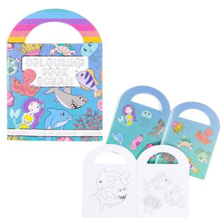 ALBUM A COLORIER " ANIMAUX MARINS " + STICKERS