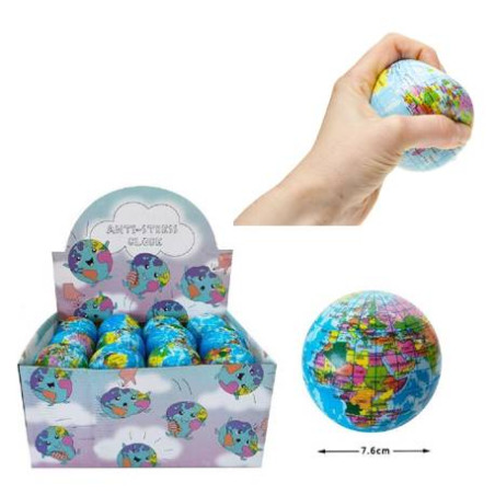 BALLE ANTI STRESS GLOBE TERRESTRE