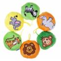 PELUCHE COUSSIN Ø 10 cm " ANIMAUX JUNGLE "