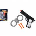 PISTOLET POLICE + 2 FLECHES VENTOUSES + MENOTTES sur carte