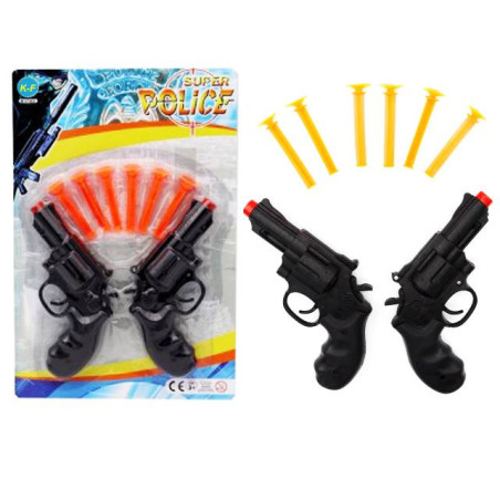 SET DE 2 REVOLVERS POICE + 6 FLECHES VENTOUSES