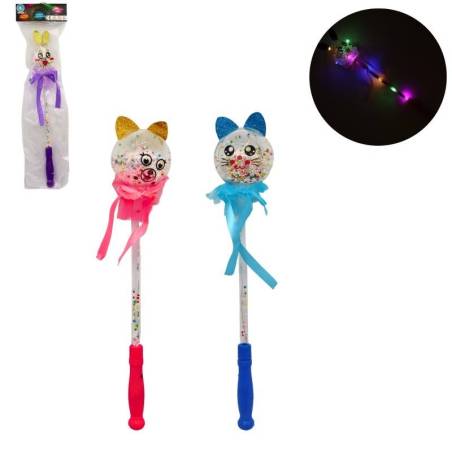 BATON LUMINEUX 38 cm ANIMAL + PERLES