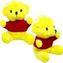 PELUCHE OURSON ASSIS T-SHIRT ROUGE 18 cm