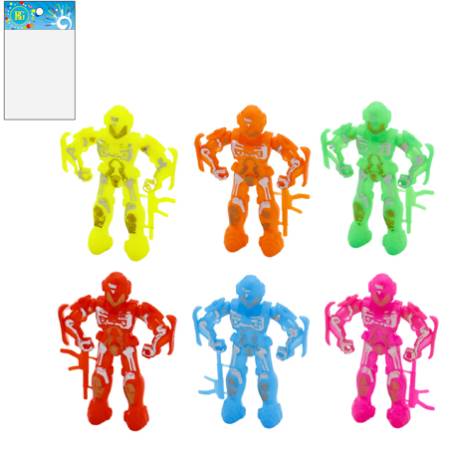 ROBOT 9 CM 6 COULEURS ASSORTIES