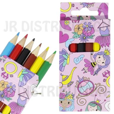 Boite de crayons de couleurs thème princesses