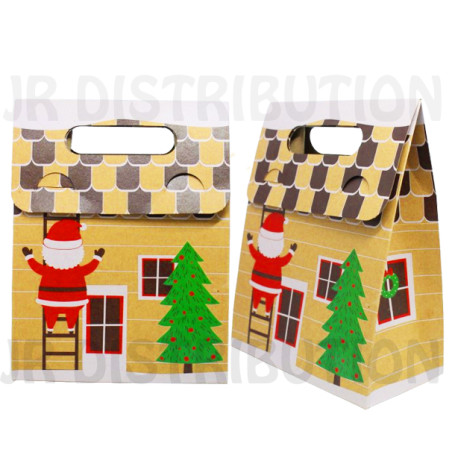 BOITE CADEAU NOEL CARTON en FORME DE MAISON