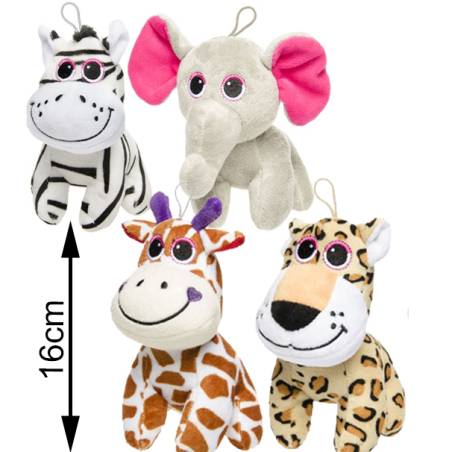 PELUCHE ANIMAL DE LA JUNGLE 16 cm